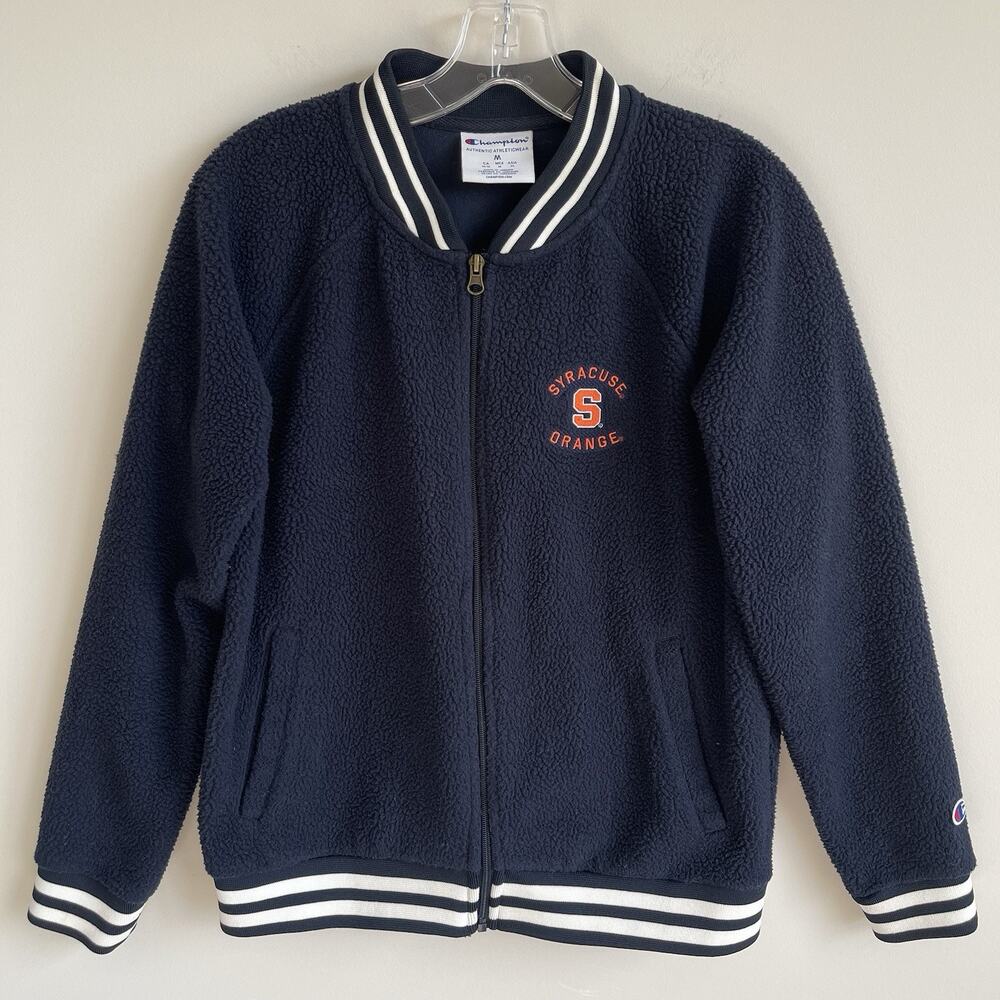 Syracuse University Womens Sherpa Full Zip Varsity Jacket Size‎ M Champion